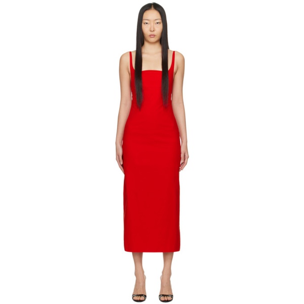  Lesugiatelier Red Shirring Maxi Dress 241732F055001