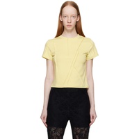 Lesugiatelier Yellow Disordered Pintuck T-Shirt 231732F110004
