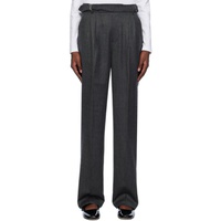 Lesugiatelier Gray Pleated Tuxedo Trousers 232732F087002