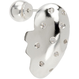 Lesugiatelier Silver Crystal Half Heart Earring 222732F022001