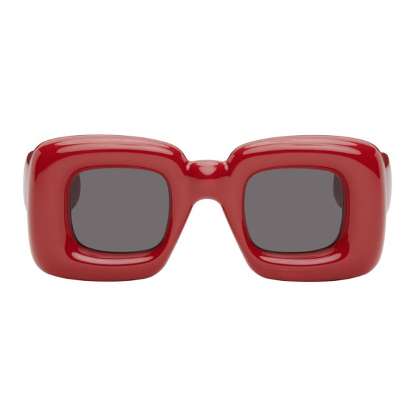 로에베 로에베 LOEWE Red Inflated Rectangular Sunglasses 232677M134050