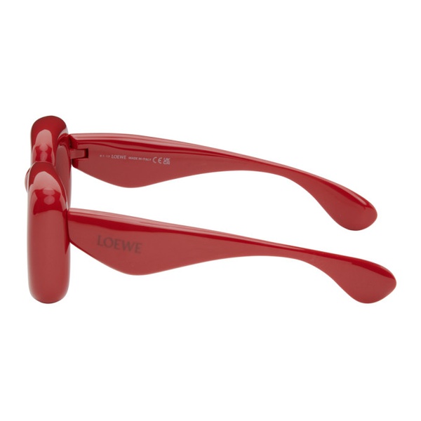 로에베 로에베 LOEWE Red Inflated Rectangular Sunglasses 232677M134050