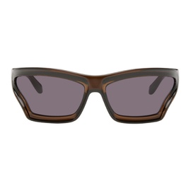 로에베 LOEWE Brown Arch Mask Sunglasses 242677M134040