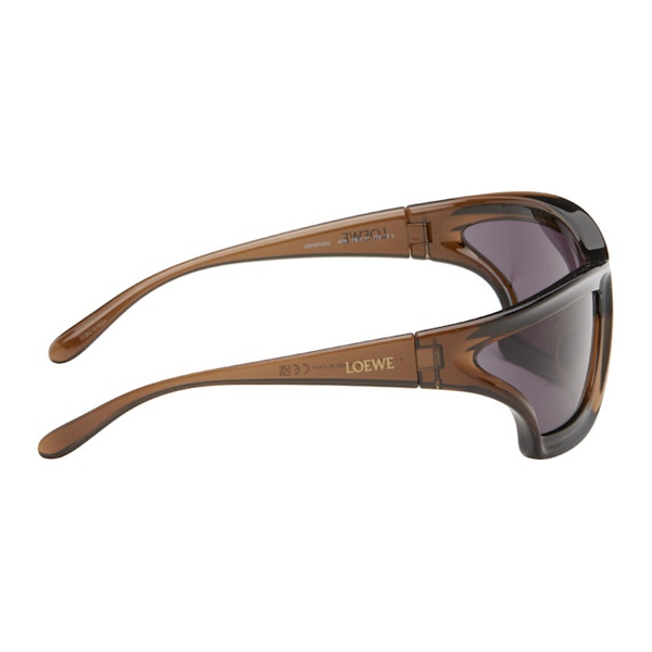 로에베 로에베 LOEWE Brown Arch Mask Sunglasses 242677M134040