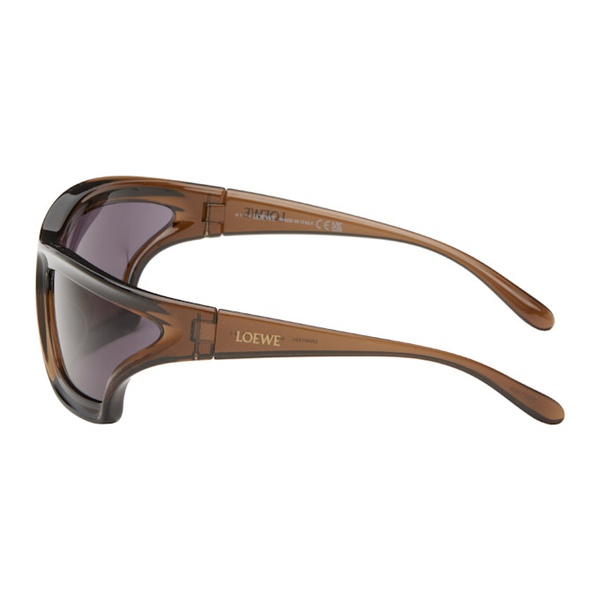 로에베 로에베 LOEWE Brown Arch Mask Sunglasses 242677M134040