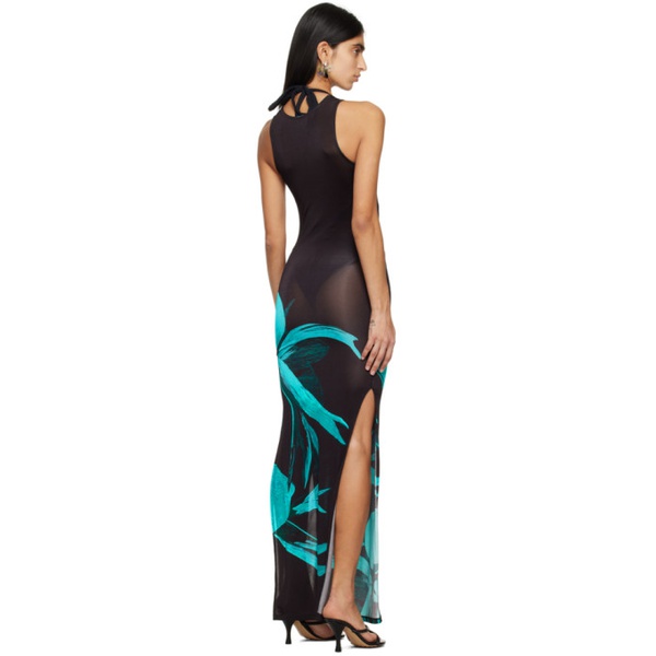  루이자 벨로 Louisa Ballou Black & Blue Sea Breeze Maxi Dress 241348F055003
