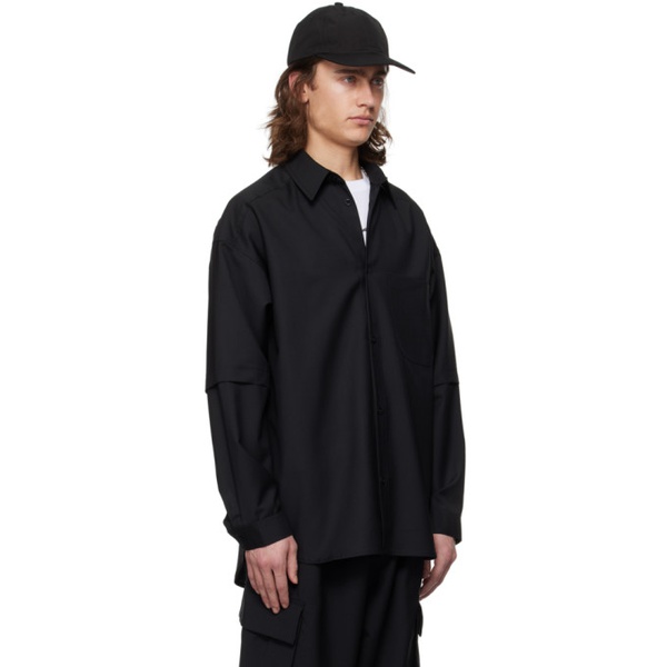  Lownn Black Layered Shirt 241025M192001