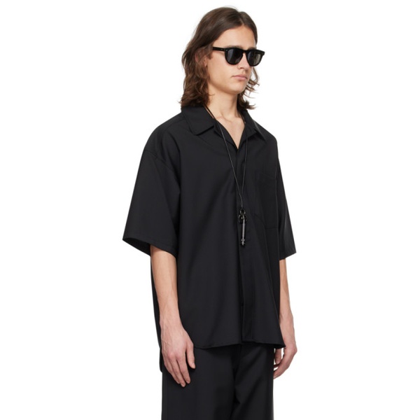  Lownn Black Minimal Shirt 241025M192006