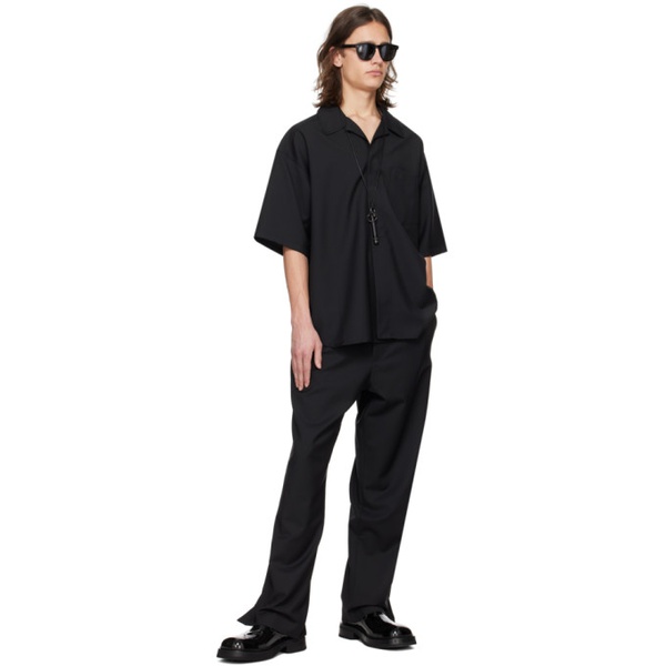  Lownn Black Minimal Shirt 241025M192006