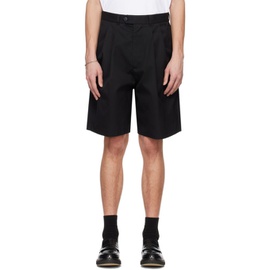 Lownn Black Pleated Shorts 241025M193004