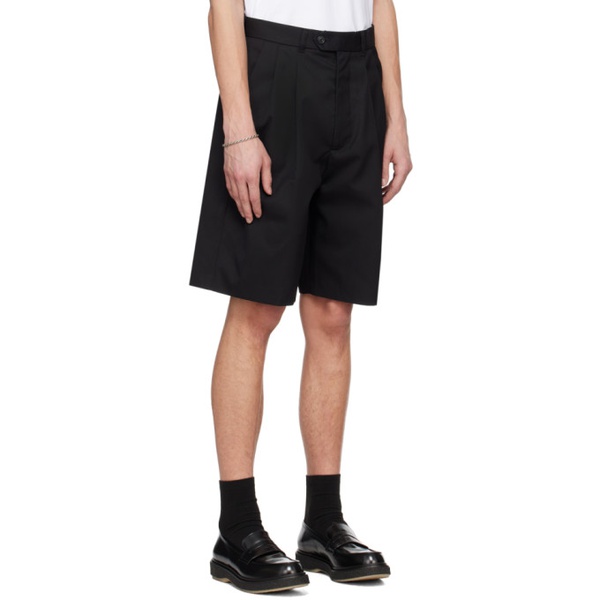  Lownn Black Pleated Shorts 241025M193004