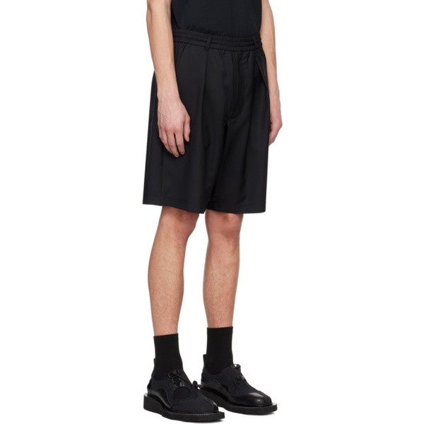  Lownn Black Pleated Shorts 241025M193001