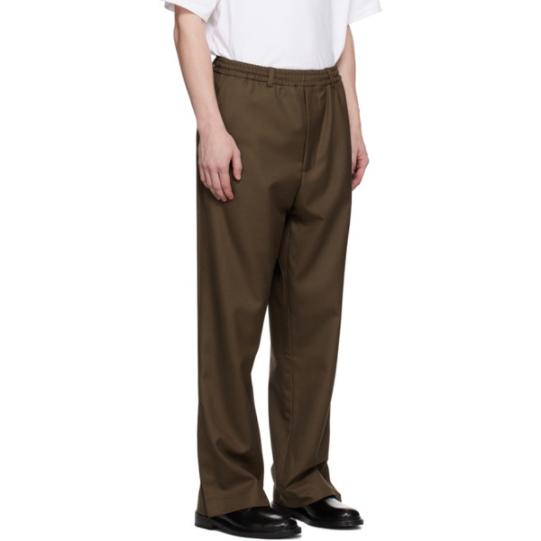  Lownn Brown Elasticized Trousers 232025M191000