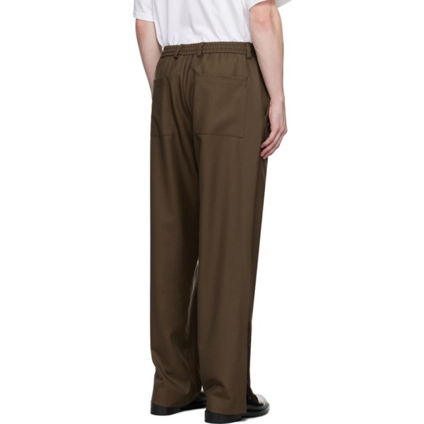  Lownn Brown Elasticized Trousers 232025M191000