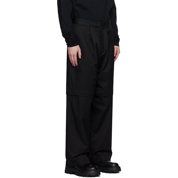  Lownn Black Zip Panel Trousers 232025M191003