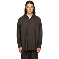 Lownn Brown Slit Shirt 231025M192011