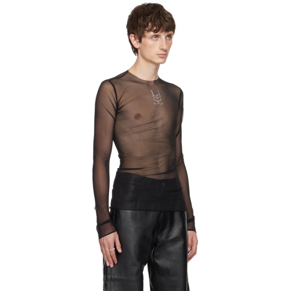  루도빅 드 생 세르넹 Ludovic de Saint Sernin Black Crystal Long Sleeve T-Shirt 232388M213003