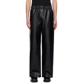 루도빅 드 생 세르넹 Ludovic de Saint Sernin Black Elasticized Leather Pants 241388M189001