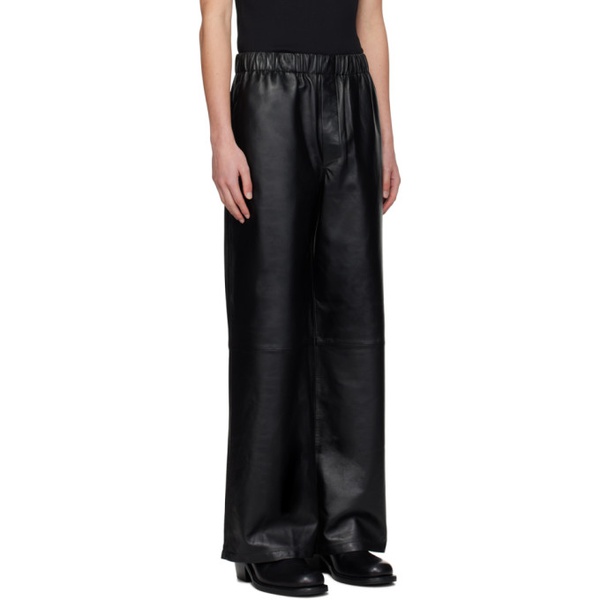  루도빅 드 생 세르넹 Ludovic de Saint Sernin Black Elasticized Leather Pants 241388M189001