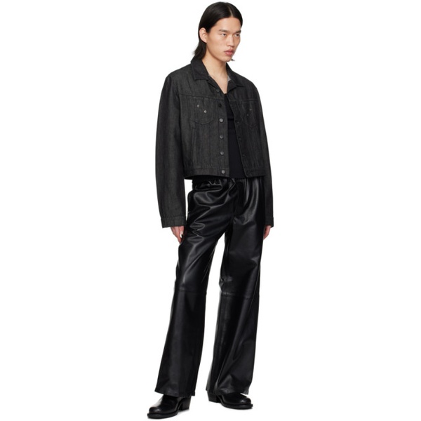  루도빅 드 생 세르넹 Ludovic de Saint Sernin Black Elasticized Leather Pants 241388M189001