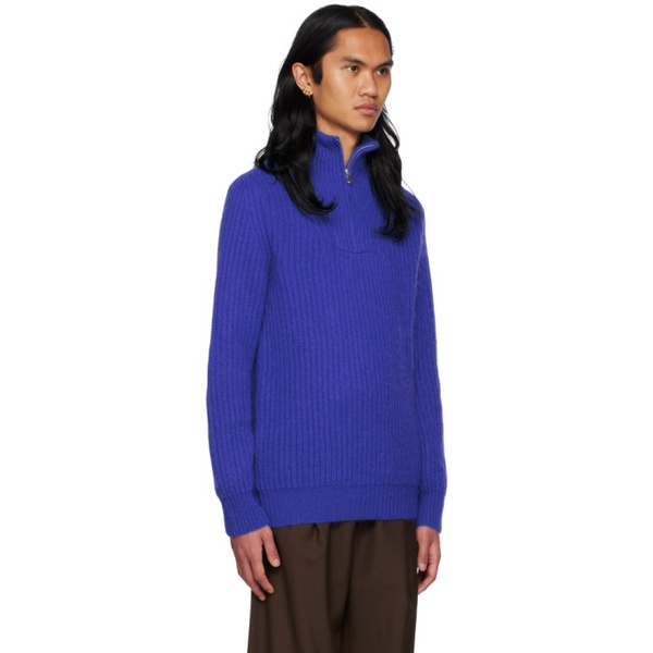  Lukhanyo Mdingi Blue Turtleneck Sweater 222048M202001
