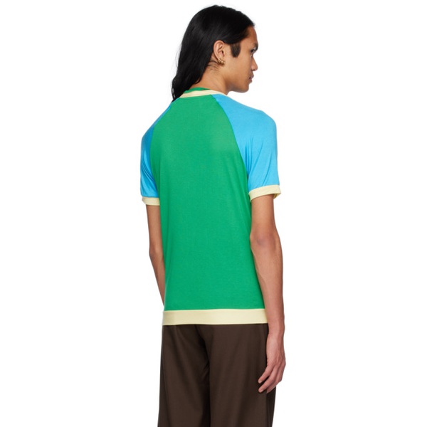  Lukhanyo Mdingi Green Colorblocked T-Shirt 222048M213001