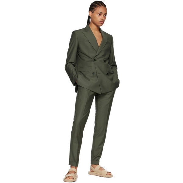  Lukhanyo Mdingi SSENSE Exclusive Green Wool Trousers 221048M191016