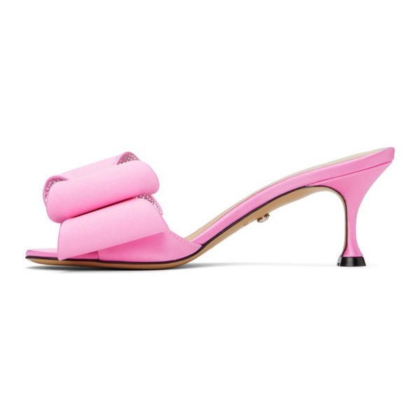  MACH & MACH Pink Le Cadeau Satin 65 Heeled Sandals 241404F125024