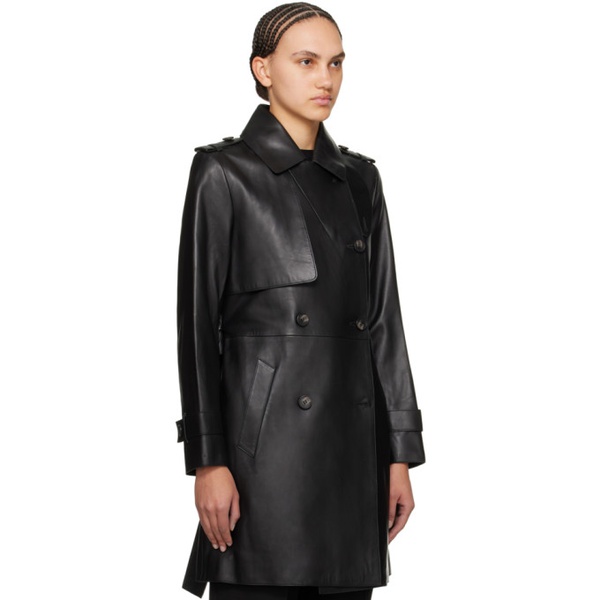  맥케이지 MACKAGE Black Mely Leather Coat 241015F059014
