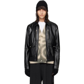 맥케이지 MACKAGE Black Chance Leather Jacket 241015M181000