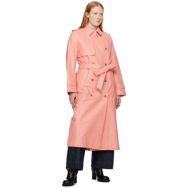  맥케이지 MACKAGE Pink Gael-V Leather Trench Coat 241015F064006
