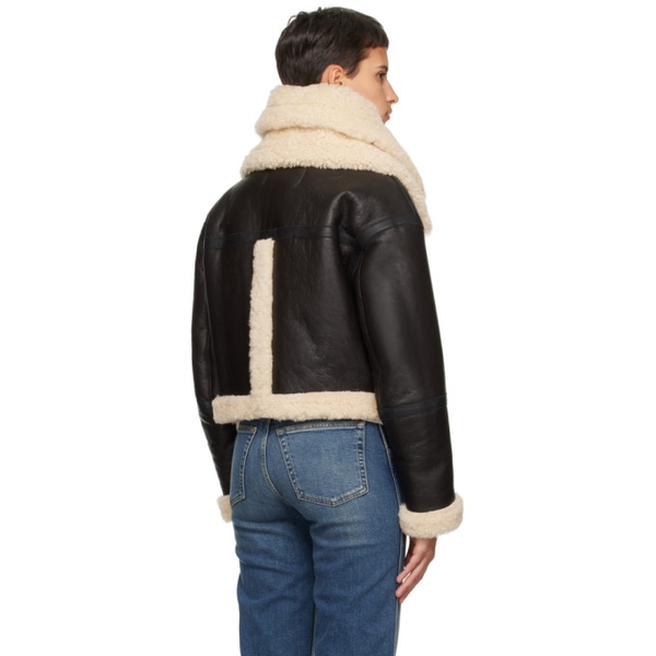  맥케이지 MACKAGE Brown Penelopa Leather Jacket 232015F064005