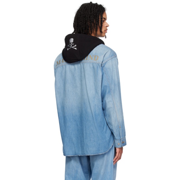  마스터마인드 월드 MASTERMIND WORLD Blue Hooded Denim Shirt 241968M192007