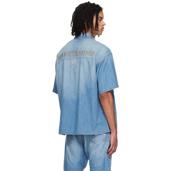  마스터마인드 월드 MASTERMIND WORLD Blue Faded Denim Shirt 241968M192008