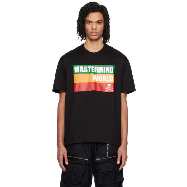  마스터마인드 월드 MASTERMIND WORLD Black Printed T-Shirt 241968M213019