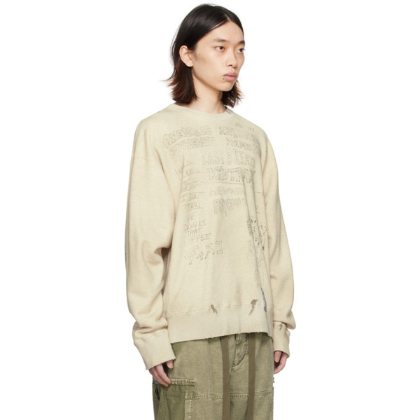  미하라 야스히로 MIHARAYASUHIRO 오프화이트 Off-White Distressed Sweatshirt 241551M204002
