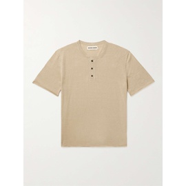 MILES LEON Linen and Cotton-Blend Henley T-Shirt 1647597308639816