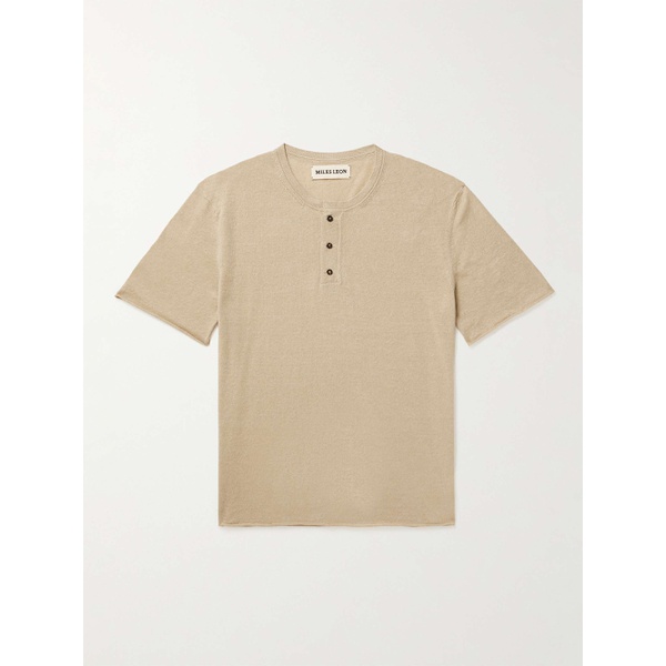  MILES LEON Linen and Cotton-Blend Henley T-Shirt 1647597308639816