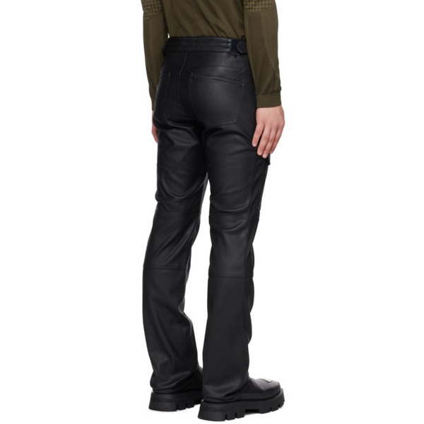  미스비헤이브 MISBHV Black Straight-Leg Faux-Leather Cargo Pants 232937M191011