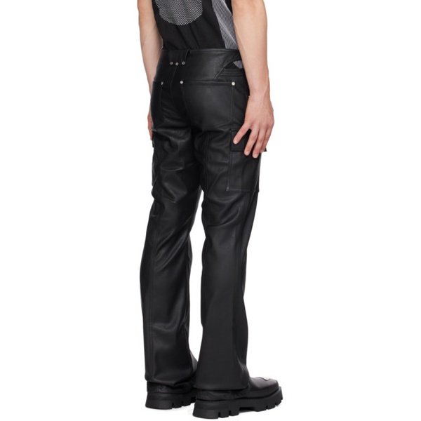  미스비헤이브 MISBHV Black Cutout Faux-Leather Cargo Pants 232937M191002