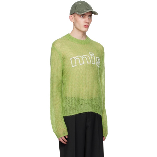  미스비헤이브 MISBHV Green Unbrushed Sweater 241937M201001