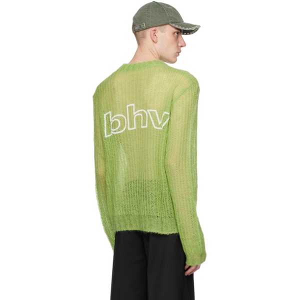 미스비헤이브 MISBHV Green Unbrushed Sweater 241937M201001