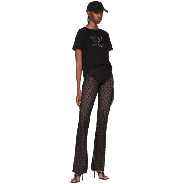  미스비헤이브 MISBHV Black Nylon Flocked Trousers 221937F085002