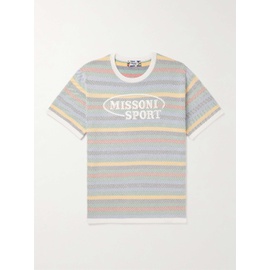 미소니 MISSONI Logo-Embroidered Striped Cotton-Jacquard T-Shirt 1647597295447697