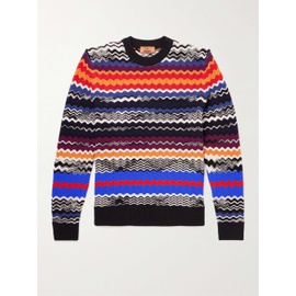 미소니 MISSONI Slim-Fit Striped Crochet-Knit Wool-Blend Sweater 1647597315232788