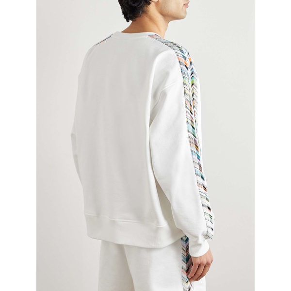  미소니 MISSONI Logo-Embroidered Striped Cotton-Jersey Sweatshirt 1647597328807149