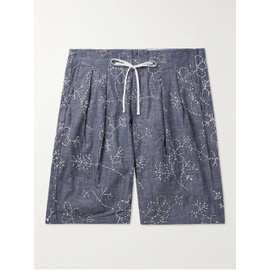 MONITALY Straight-Leg Embroidered Cotton Drawstring Shorts 1647597308290089