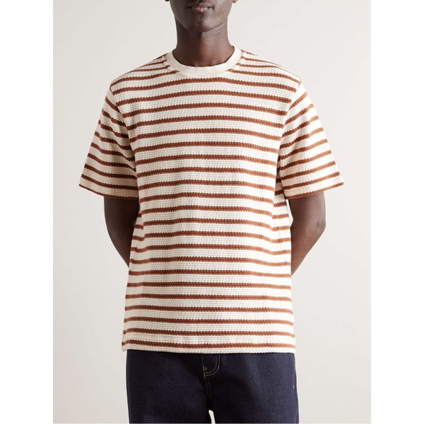  MR P. Striped Open-Knit Organic Cotton T-Shirt 1647597324602593