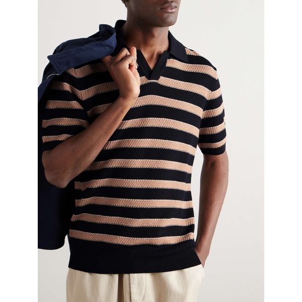  MR P. Striped Ribbed Merino Wool Polo Shirt 1647597336538714