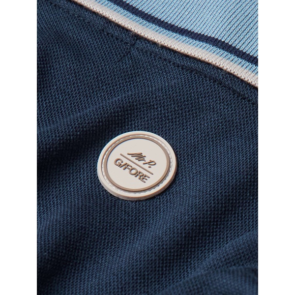  MR P. + G/FORE Golf Striped Logo-Appliqued Pique Polo Shirt 1647597341830231